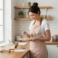 MOMISY Kitchen Apron – Adjustable Cooking Apron with Straps & Front Pockets (Peach)