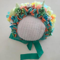 MOMISY Newborn Baby Girl Cap for Photography Props, Children's Headdress (in, Age, 0 Months, 3 Months, Green)