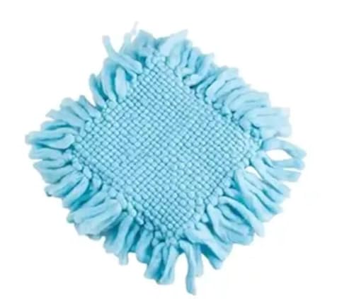 MOMISY Braided Knit Throw Blanket, Light Blue Cotton Rug for Newborn Photography Props, Square 45 x 45 cm