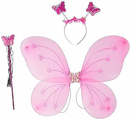 MOMISY Baby Photography Props, Baby Ferry Outfit with Feather, Stick and Headband for Kids Parties Anniversaries Photography (BabyPink1)