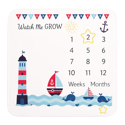 MOMISY Baby Milestone Blanket and Props for Baby's |1 to 12 Months Prop |Baby Bedding |Ac Room Blanket for Summer|Newborn| Infants Winter Blanket(Lighthouse)