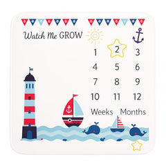 MOMISY Baby Milestone Blanket and Props for Baby's |1 to 12 Months Prop |Baby Bedding |Ac Room Blanket for Summer|Newborn| Infants Winter Blanket(Lighthouse)
