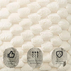MOMISY Corduroy Cushion Throw Pillow Covers, Honeycomb Pattern, 45 x 45 cm, Set of 5 (White)