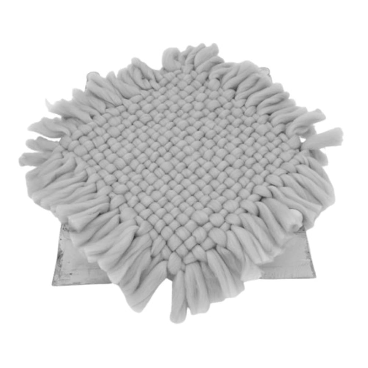 MOMISY Braided Knit Throw Braided Rug Blanket, New Born Baby Photography Photoshoot Props (Grey, 45 * 45 cm)