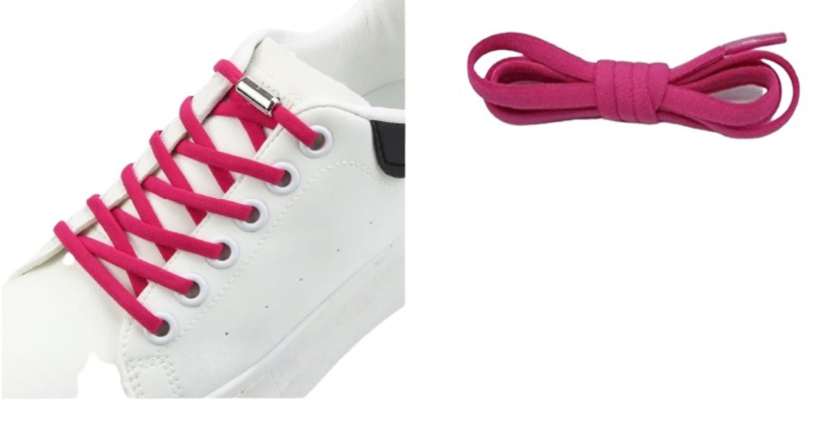 MOMISY No Tie Elastic Shoelaces, Semicircle Shoe Laces For Kids and Adult, Sneakers Shoelace Locks Laces Shoe Strings, Pink
