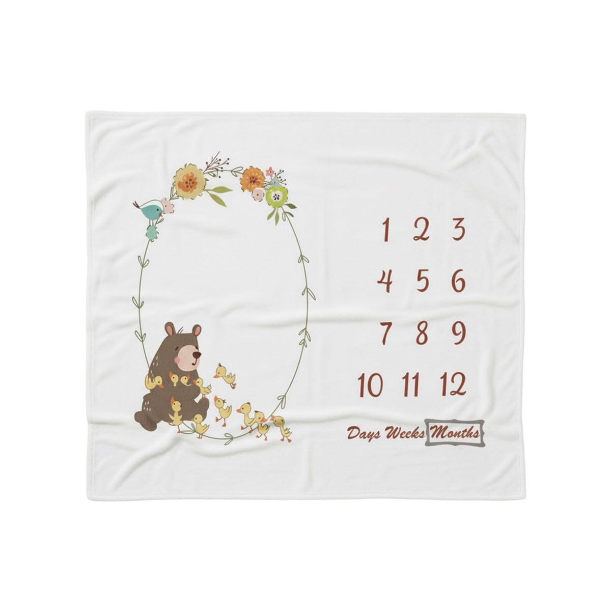 MOMISY Baby Milestone Blanket and Props for Baby's |1 to 12 Months Prop |Baby Bedding |Ac Room Blanket for Summer|Newborn| Infants Winter Blanket(BearDuck)