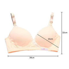 MOMISY Women's Top Open Maternity Nursing Bra Wire Free Lace Cotton Closure Breastfeeding Pregnancy Bra (Peach, 38B)