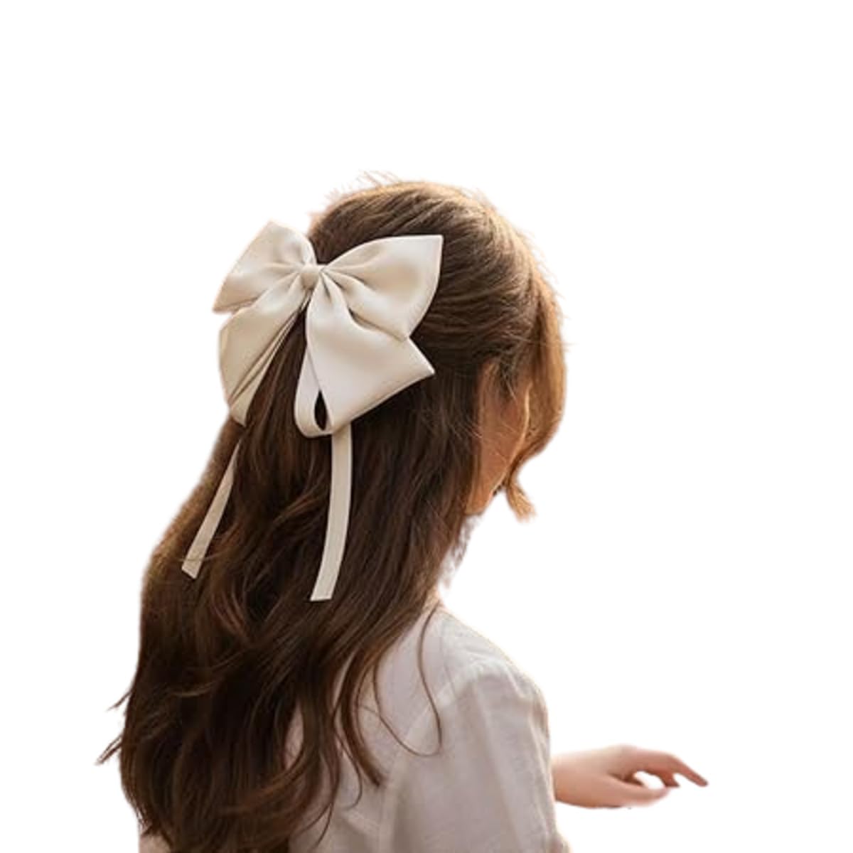 MOMISY Bow Shaped Hair Clip, Hair Accessories for Women and Girls (OffWhite, Free)
