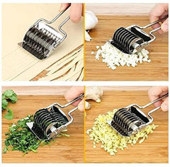 MOMISY Stainless Steel Noodle Maker Roller Docker Dough Ginger Garlic Spaghetti Cutter Multi-Function Kitchen Tool