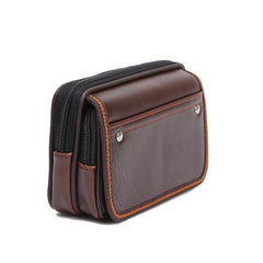 MOMISY Horizontal Mobile Cell Phone Holster Holder Pouch Case Belt Clip Case Leather Case Cover for Men (Brown)