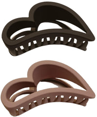 MOMISY Non slip Hair Claw Clutcher Clips for Women Big Jelly Jaw Clip Clamps for Girls Accessories for Long Thick Hair (9 cm, Heart, 2)