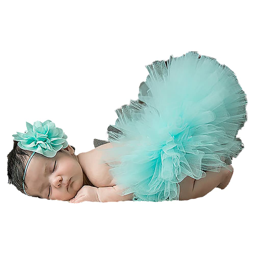 MOMISY Baby Photography Props, Skirt & Headband for Kids Parties Anniversaries Photography (Green)