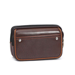 MOMISY Horizontal Mobile Cell Phone Holster Holder Pouch Case Belt Clip Case Leather Case Cover for Men (Brown)