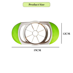 MOMISY Plastic Apple Fruit Slicer, Corer, Cutter, Divider Tool, 8 Stainless Steel Blades (WhiteGreen)