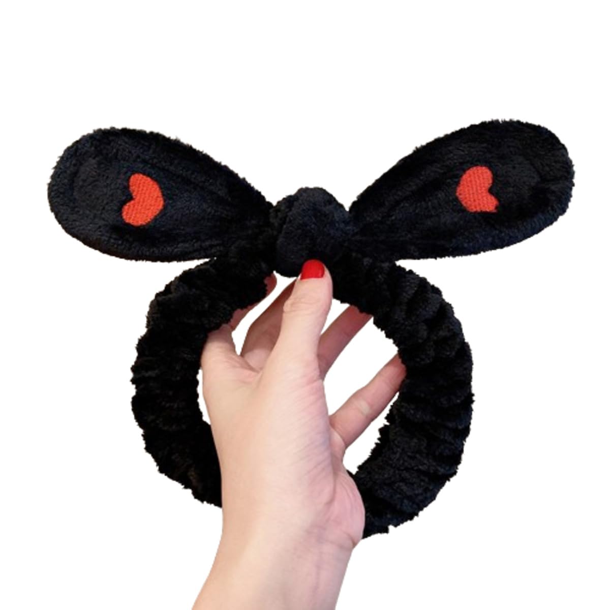 MOMISY Elastic Women's Hair Band Wash Face Spa Headband-Washable Facial Band Makeup Wrap Headbands Fits All Head Sizes (Black)