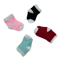 MOMISY Multicolor Stretchable Cotton BlendTube Boat Socks 4 Pairs for Baby Boys and Girls-0 to 6 months