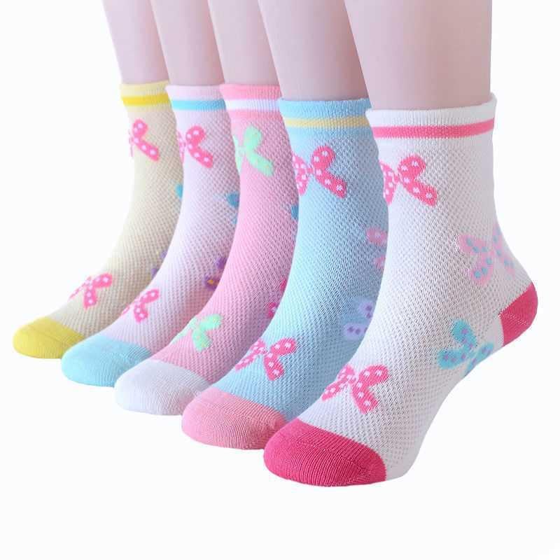 MOMISY 5 Pairs Baby Girl Boys Tube Socks Toddlers Infant Solid Color Boat Spring and Autumn Socks Stretch Baby Socks (IN, Age, 12 Months, 3 Years, Multi Bow)