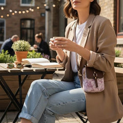 MOMISY Women’s Crossbody Sling Bag | PU Leather Mini Shoulder Bag with Adjustable Strap & Multi-Pocket Design (Purple)
