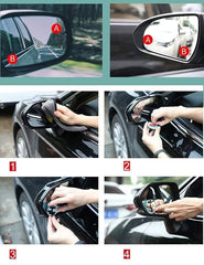 MOMISY Car Glass Mirror Blind Spot, 360° Mirror, Rear View Convex Mirror, Parking Mirror For Car, Car Mirror Accessories Frameless Suitable All Cars (Round 2-Pcs)