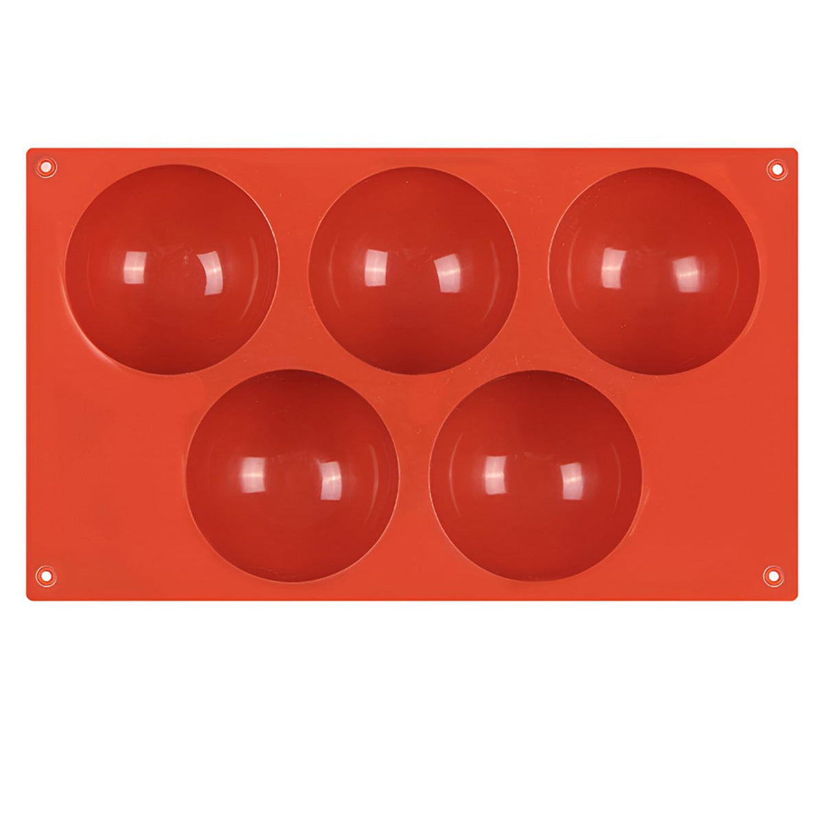 MOMISY Silicone Semi Sphere Mould, 5-Cavity Half Ball Baking Tray for Chocolate Bombs, Dome Cakes, Jelly, Soap, and Desserts – Oven & Freezer Safe
