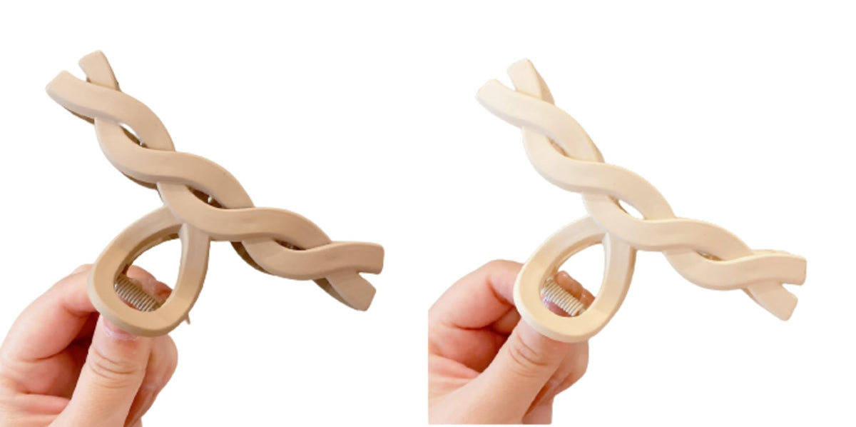 MOMISY Non slip Hair Claw Clutcher Clips for Women Big Jelly Jaw Clip Clamps for Girls Accessories for Long Thick Hair (10.8 cm, Twist, 2)