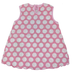 MOMISY Baby Girl Sleeveless Summer Frock A-Line Polka Dot with Strawberry Design-White and Pink,1 to 2 Years