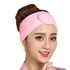 MOMISY set of 4 Terry Cloth Facial Spa Head Wrap Stretch Towel Yoga Sport Multiuse Non-Slip Stretchable Elasticized Headband-Random color (4 pieces)