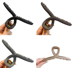 MOMISY Non slip Hair Claw Clutcher Clips for Women Big Jelly Jaw Clip Clamps for Girls Accessories for Long Thick Hair (10.8 cm, Tauras, 4)