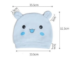 MOMISY 1 Piece Small Cartoon Design Baby Cotton Cap for Newborn Baby Boys and Girls of Age 0 to 6 Months (-Mickey-SkyBlue)