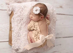 MOMISY Baby Photography Props, Dress & Headband for Kids Parties Anniversaries Photography (Beige)