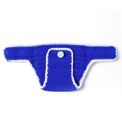 MOMISY Newborn Photography Props Baby Girl Boys Photo Props for Infant Hand Crocheted Shorts and Cap-Blue Red
