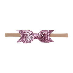 MOMISY Headbands Flowers Soft Synthetic Hairbands for Baby Girls, Infants and Toddlers, Pack of 3 - Multicolor (Free Size, Purple Pink)