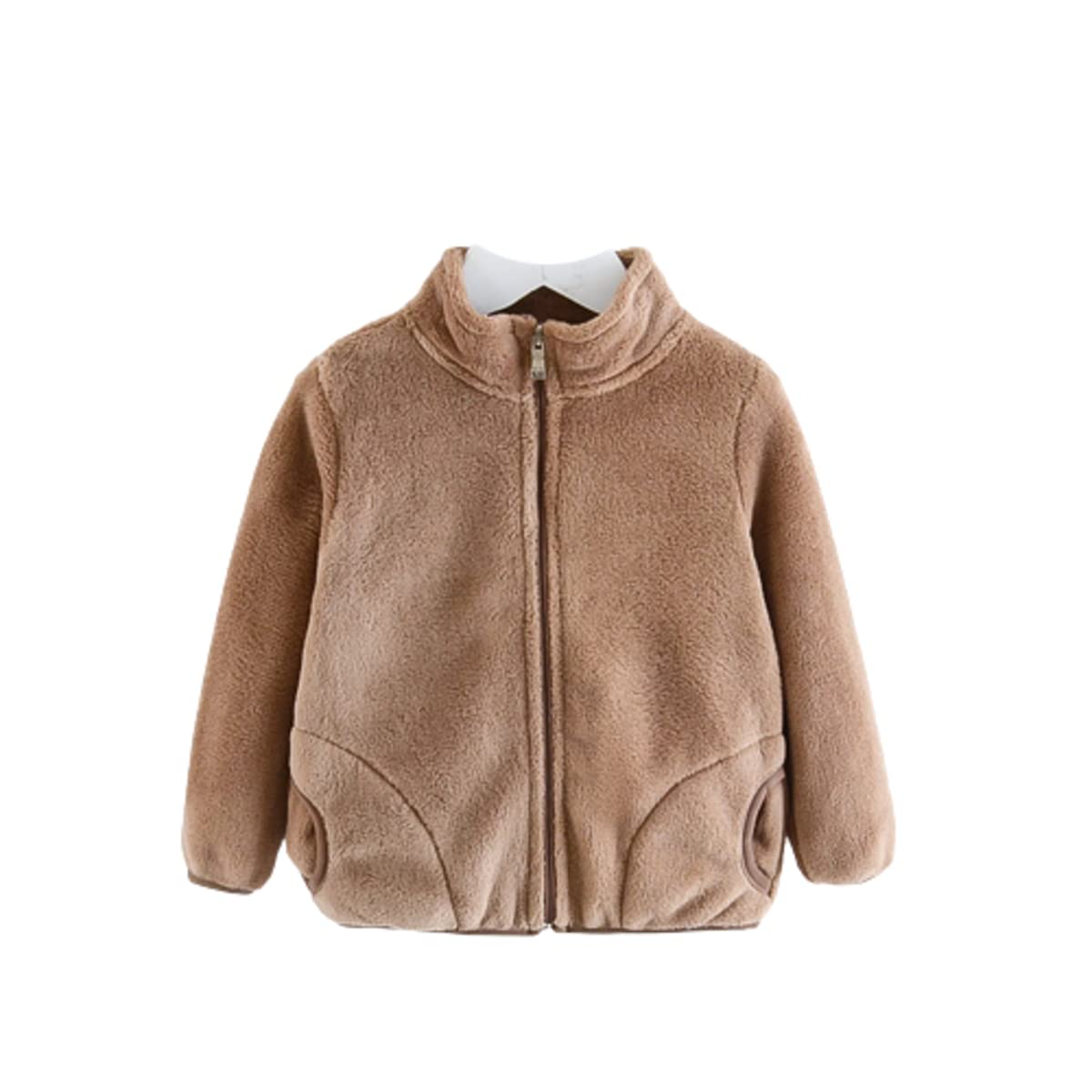 MOMISY Baby Boy & Girls Sweater Jacket Front Open Cardigan (3 to 4 Years, Khaki), Polyester Blend Round Neck