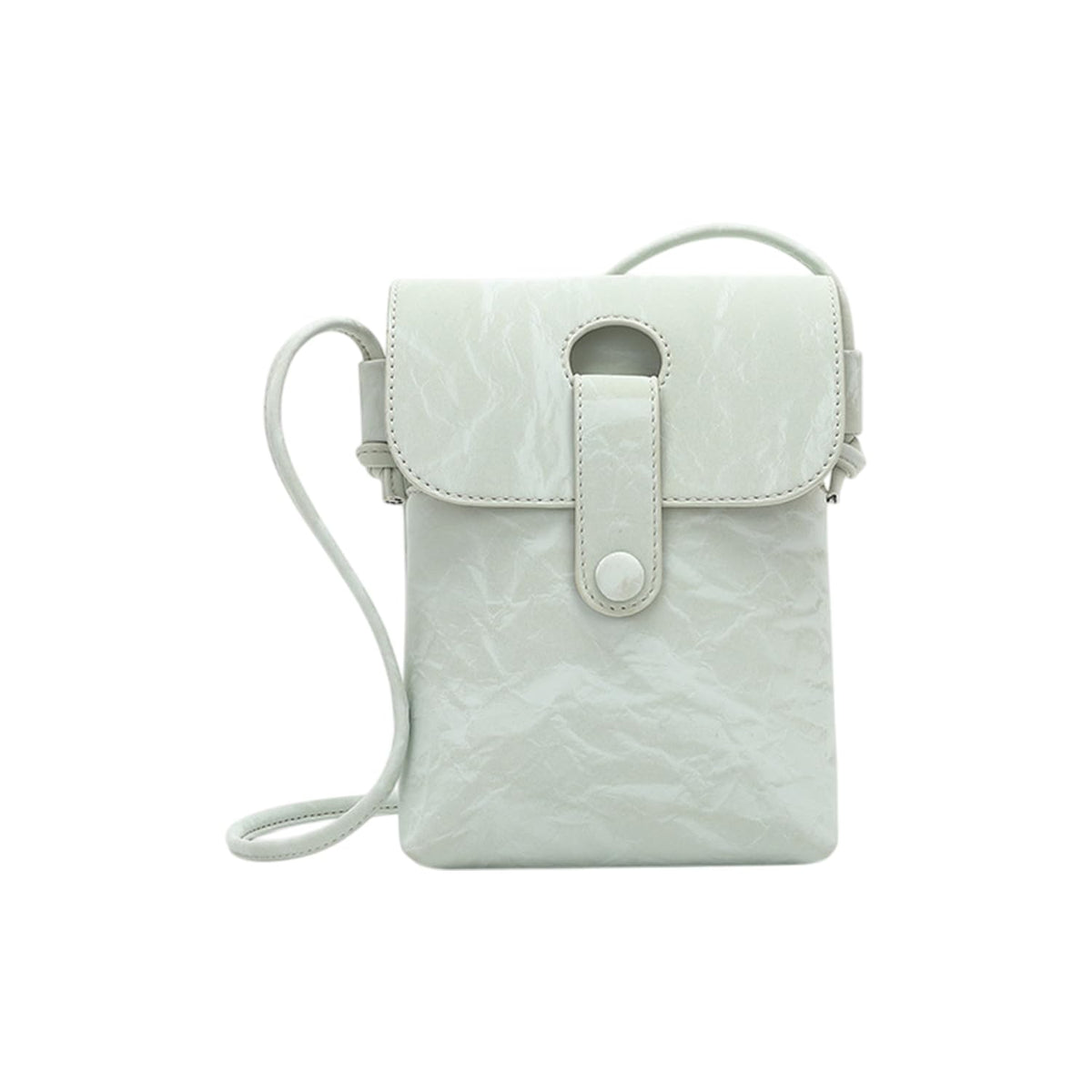 MOMISY Women Crossbody Mini Sling Bag PU Leather Small Shoulder Purse(Light Green)