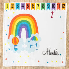 MOMISY Baby Milestone Blanket and Props for Baby's |1 to 12 Months Prop |Baby Bedding |Ac Room Blanket for Summer|Newborn| Infants Winter Blanket(RainbowBalloon)