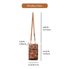 MOMISY Mobile Bag, Cellphone Sling Bag, Card Holder Wallet, Crossbody Bag, PU Leather, for Girls (Flower)