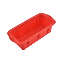 MOMISY Silicone Bread & Loaf Pan Mould | Fruit Cake, Pastry Making Pan | Baking Mould Rectangle (Red)