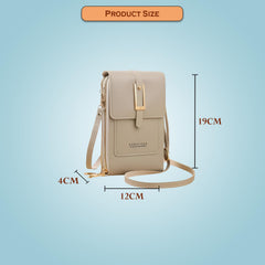 MOMISY Mobile Bag Cellphone Sling Card Holder Wallet Handbag, Transparent Screen, Crossbody Multi-function Shoulder Bag for Girls-Belt (Grey)