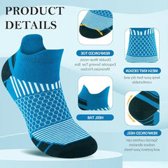 MOMISY Premium Cotton Blend Cushion Ankle Socks, Multicolor, Pack of 6, Unisex, Free Size