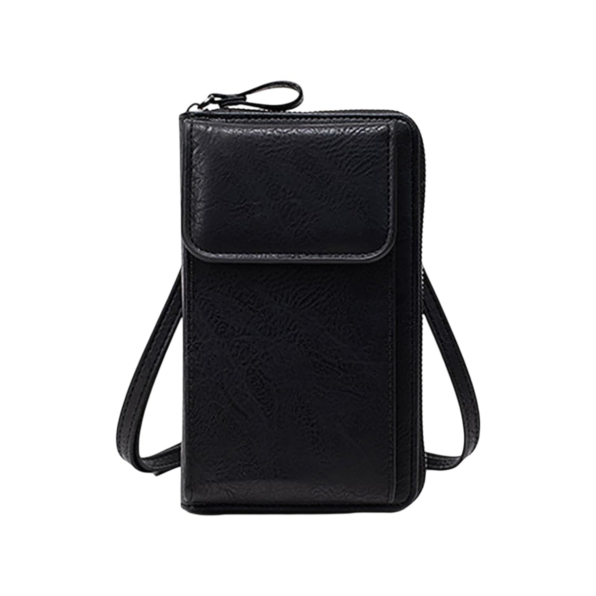 MOMISY Multi-Function Crossbody bags for Women Mobile Cell Phone Holder Card Pocket Bag Stylish PU Leather Sling Bags for Women Girls Purse Wallet Mini Shoulder Bags (Black)