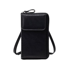MOMISY Multi-Function Crossbody bags for Women Mobile Cell Phone Holder Card Pocket Bag Stylish PU Leather Sling Bags for Women Girls Purse Wallet Mini Shoulder Bags (Black)
