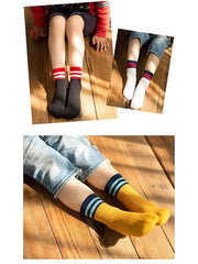 MOMISY 5 Pairs Baby kids Girl Boys Toddlers InfantmCotton Stretch Baby Socks (IN, Age, 0 Months, 12 Months, Multi2Bars/)