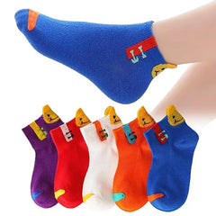 MOMISY 5 Pairs Baby Kids Girl Boys Tube Socks Toddlers Comfortable Ankel Length gifts (IN, Age, 9 Years, 12 Years, HappySmile)