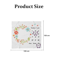 MOMISY Baby Milestone Blanket and Props for Baby's |1 to 12 Months Prop |Baby Bedding |Ac Room Blanket for Summer|Newborn| Infants Winter Blanket(FlowerLeaves)