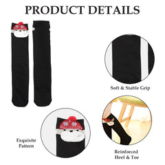 MOMISY 1 Pair of Baby Spring Winter And Autumn Combed Cotton Long Tube Knee-High Socks Suitable Age of 3 to 12 Years (IN, Age, 3 Years, 12 Years, BlackBear)