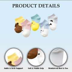 MOMISY 5 Pairs Baby Kids Girl Boys Tube Socks Toddlers Comfortable Ankel Length gifts (IN, Age, 9 Years, 12 Years, Cartoon)