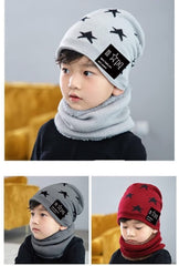 MOMISY Kids Winter Hat and Scarf Set, 2Pcs Warm Knit Beanie Cap and Scarf for 5-10 Years Old Boys and Girls (Dark Grey S)