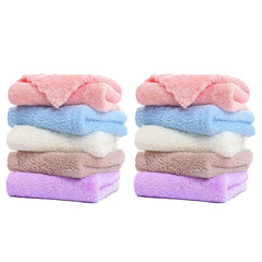 MOMISY Baby Wash Cloth Face Towel Handkerchief for Baby New Born/Infants/Toddlers-Assorted Colours (10)