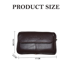 MOMISY Horizontal Mobile Cell Phone Holster Holder Pouch Case Belt Clip Case Leather Case Cover for Men (Brown, Horizontal)