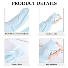 MOMISY UV Sun Protection Arm Sleeves for Women, Loose-Fit Cooling Cover, 1 Pair (Blue)